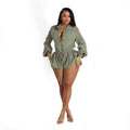 Sexy Elegant Office Solid Color Tooling Bloomers Jumpsuit
