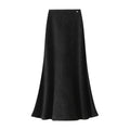 Fishtail Skirt Women Mid Length A line Skirt with Metal Buckle High Waist Autumn