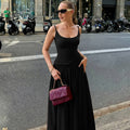 Cold Sling Dress Summer Waist Tight Slimming Elegant Maxi Dress Women