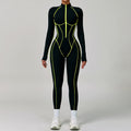 Contrast Color One Piece Quick Drying Yoga Clothes Back Tight Workout Clothes High Strength Sports Running Jumpsuit