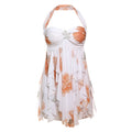 Summer Women Clothing Sexy Halter Backless Irregular Asymmetric Dress Short Dress Women
