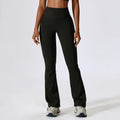Sollinarry Wide Leg Tight Nude Feel Hip Lifting Yoga Bell Bottom Pants Dance High Waist Bootcut Casual Sports Pants
