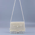 Pearl Hollowed out Small Bayberry Tassel Messenger Bag DIY Beaded Women Shoulder Bag Dinner Party Bridal Bag
