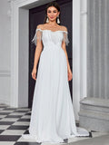 White Simple Ball Dress Beach Church Travel Photography Light Wedding Dress Small Trailing Annual Meeting Host Formal Dress Women
