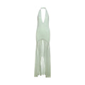 Women Clothing Summer Elegant Sexy Deep V Plunge neck Mesh Stitching Backless Slim Fit Dress Women