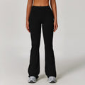Sollinarry Brushed High Waist Yoga Trousers Tight Wide Leg Bell Bottoms Running Sports Fitness Bootcut Trousers