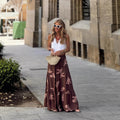 Autumn Elastic Waist Printing Big Hem Skirt Women Skirt