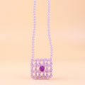 Mini Headset Shoulder Crossbody Small Square Bag Beaded Acrylic Special Interest All Match Bag