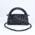 Popular Handmade Beaded Mobile Phone Bag Small Square Bag Black Beads Pioneer Woven Bag