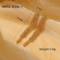Tassel Pearl Titanium Steel Earrings Women Light Luxury High Grade Diamond Embedded Non Fading Stainless Steel Eardrop