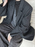 Korean Autumn Winter Blazer for Women High Sense Casual Woolen