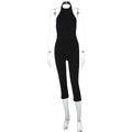 Women Clothing Summer Solid Color Sleeveless Halter Backless Sexy Slim Fit Bodysuit