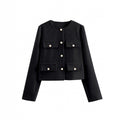 Round Neck Classic Autumn Short round Neck Woolen Coat