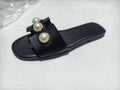 Pearl Flat Slippers Women Lightweight Low Heel Outerwear Beach Slippers Supply