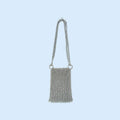 Metal Shiny Hand Woven Chainmail Mobile Phone Bag Crossbody Mini Hollow Out Cutout Small Bag Exquisite Light Luxury
