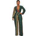 Long Sleeve Jumpsuit Loose Straight Jumpsuit Casual Women Clothing