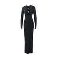 Fall Women Clothing Sexy Cutout Socialite Private Clothing Elegant Three Dimensional Floral Long Sleeve Slim Maxi Dress