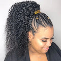 16" Human Hair Bob Braid Wig | Afro Kinky Curly | 250% Density | Remy Hair | Lace Front