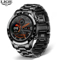 LIGE Smart Watch Men Full Circle Touch Screen Bluetooth Call Men Smartwatch Waterproof Sport Activity Fitness Watch+Box