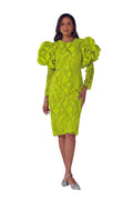 Swirls of Shine Puff-Sleeve Dress by Especially Yours