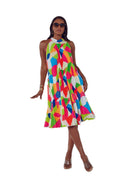Shapes in Pleats Halter Swing Dress by Studio EY