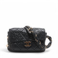Chanel Matelasse Lambskin Small Lady Braid Flap Shoulder Bag Black #3749