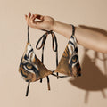 All-over print recycled string bikini top
