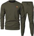 Men's Sports Casual Round Neck Jacquard Two-piece Knitted Sweater Set
