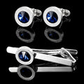 Men's Business Fashion Blue Crystal Zircon Cufflinks