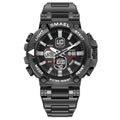 Men's Luminous Stainless Steel Alloy Double Display Electronic Watch