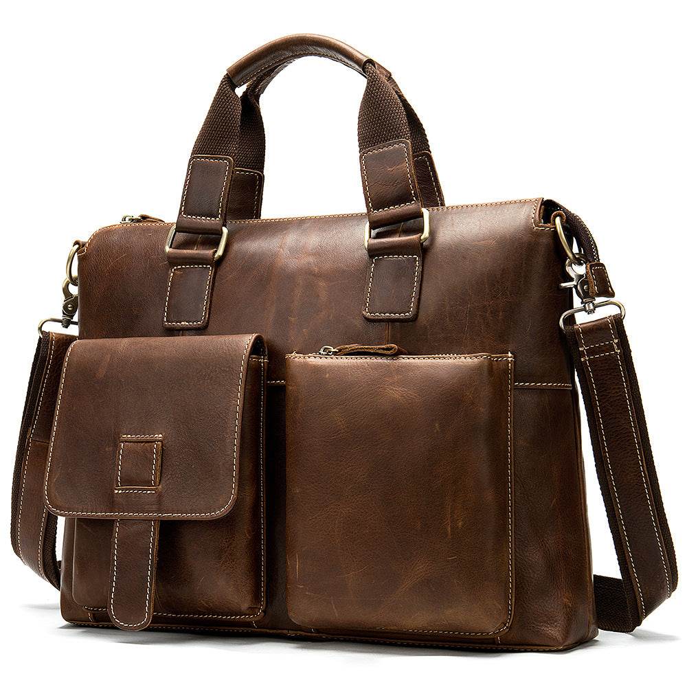 Retro First Layer Cowhide Shoulder Women Handbag