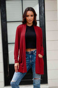 Basic Bae Full Size Open Front Long Sleeve Women Cardigan with Pockets