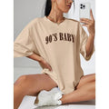 Loose Casual Letter Print Women's Short Sleeve