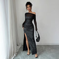 Elegant Graceful Style Tube Top Long Sleeve Dress Dress Women's Clothing