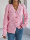 Cable-Knit Long Sleeve Women Cardigan