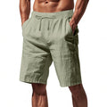 Men's Pants Loose Casual Linen Solid Color Shorts
