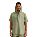 European And American Linen Short-sleeved Men's T-shirt Simple