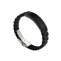 Men's Silicone Simple Laser Sculpture Stainless Steel Bracelet