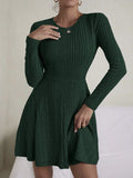 Women's Elegant Rib Knitted Skirt Solid Color