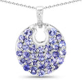 1.78 Carat Genuine Tanzanite .925 Sterling Silver Pendant