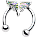 16G 5/16 White Mermaid Scale Tail Horseshoe Circular Barbell