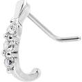 20G Clear CZ Gem Faux Hoop L Shaped Nose Ring